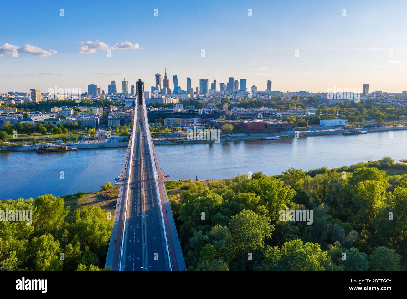 Vista aerea del centro di Varsavia Foto Stock