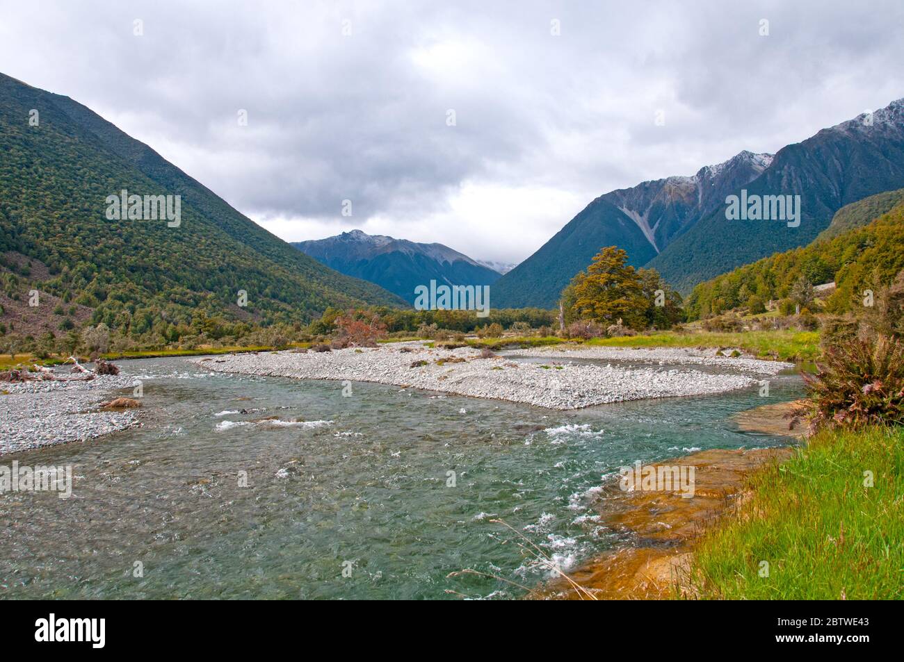 Il fiume Travers nel Parco Nazionale dei Laghi di Nelson in Nuova Zelanda Foto Stock