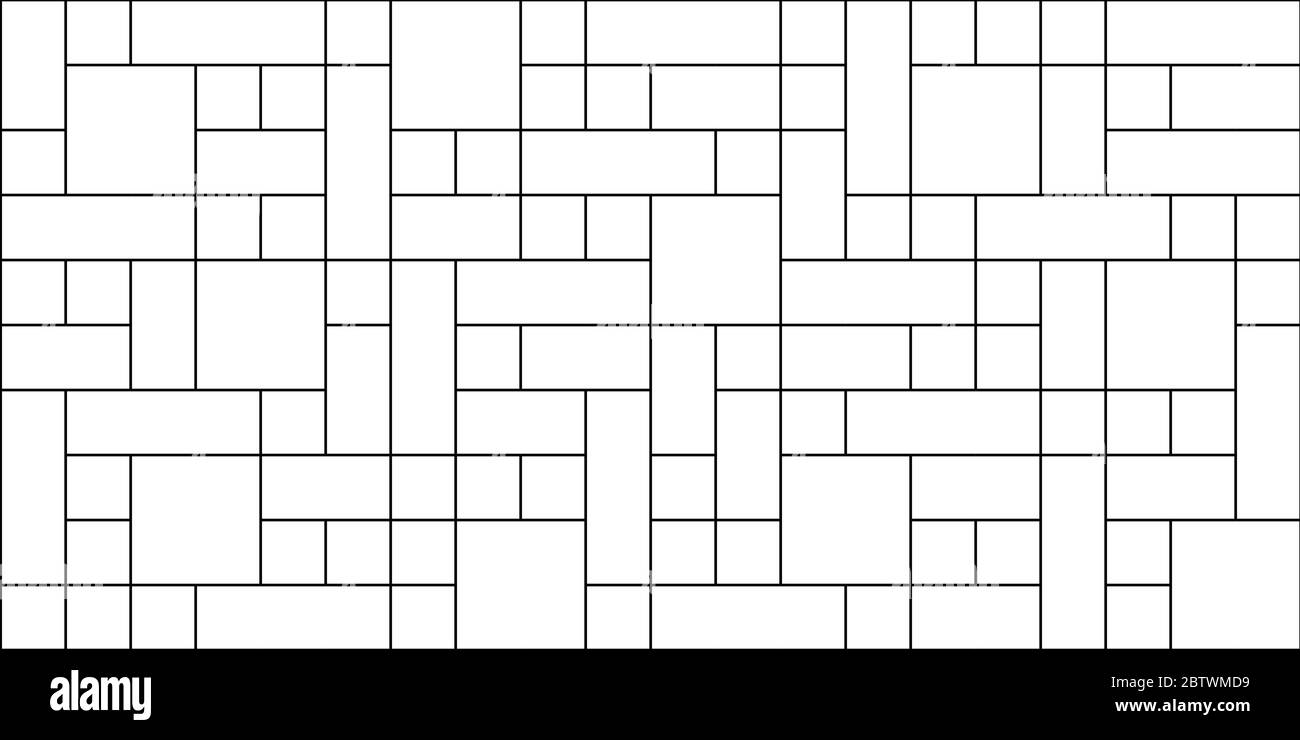 Schema geometrico astratto a scacchi. Stile Mondriano. Illustrazione Vettoriale