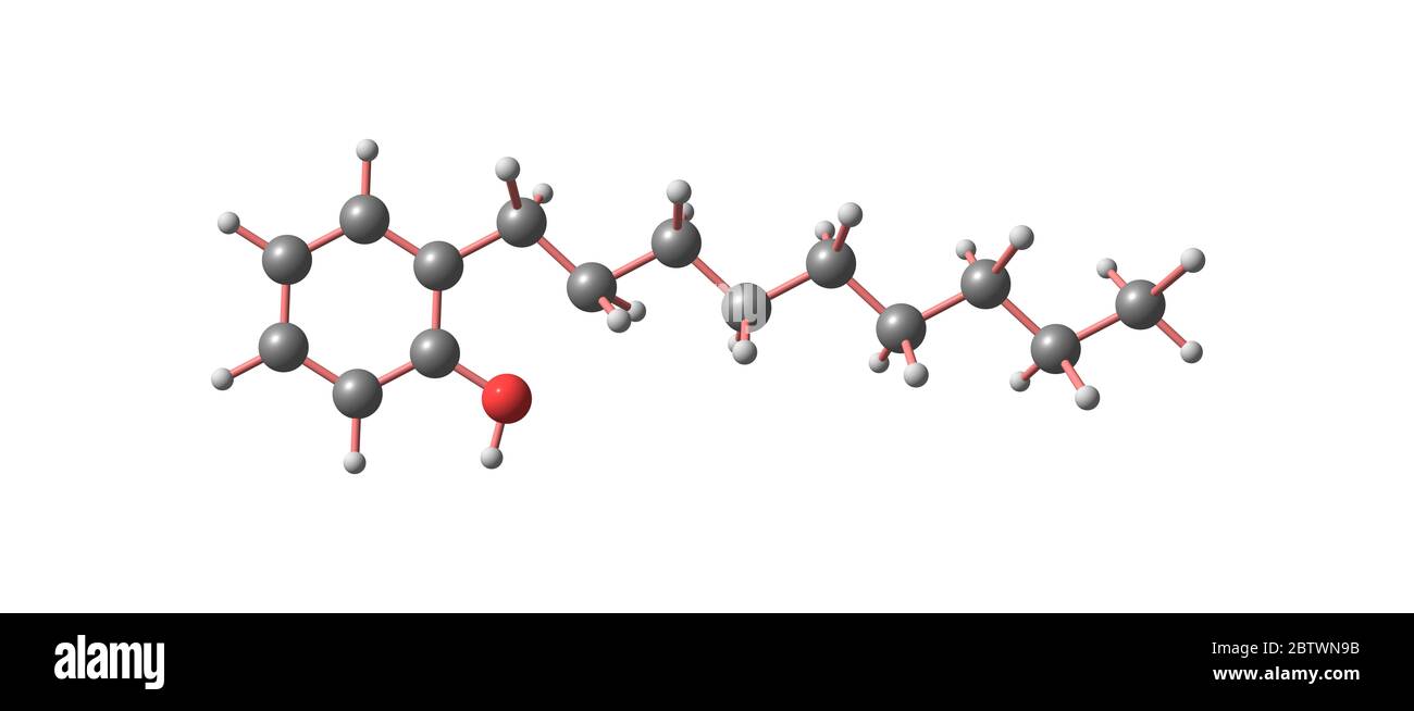 I nonilfenoli sono una famiglia di composti organici strettamente correlati chiamati alchilfenoli. Sono utilizzati nella produzione di antiossidanti, olio lubrificante addit Foto Stock