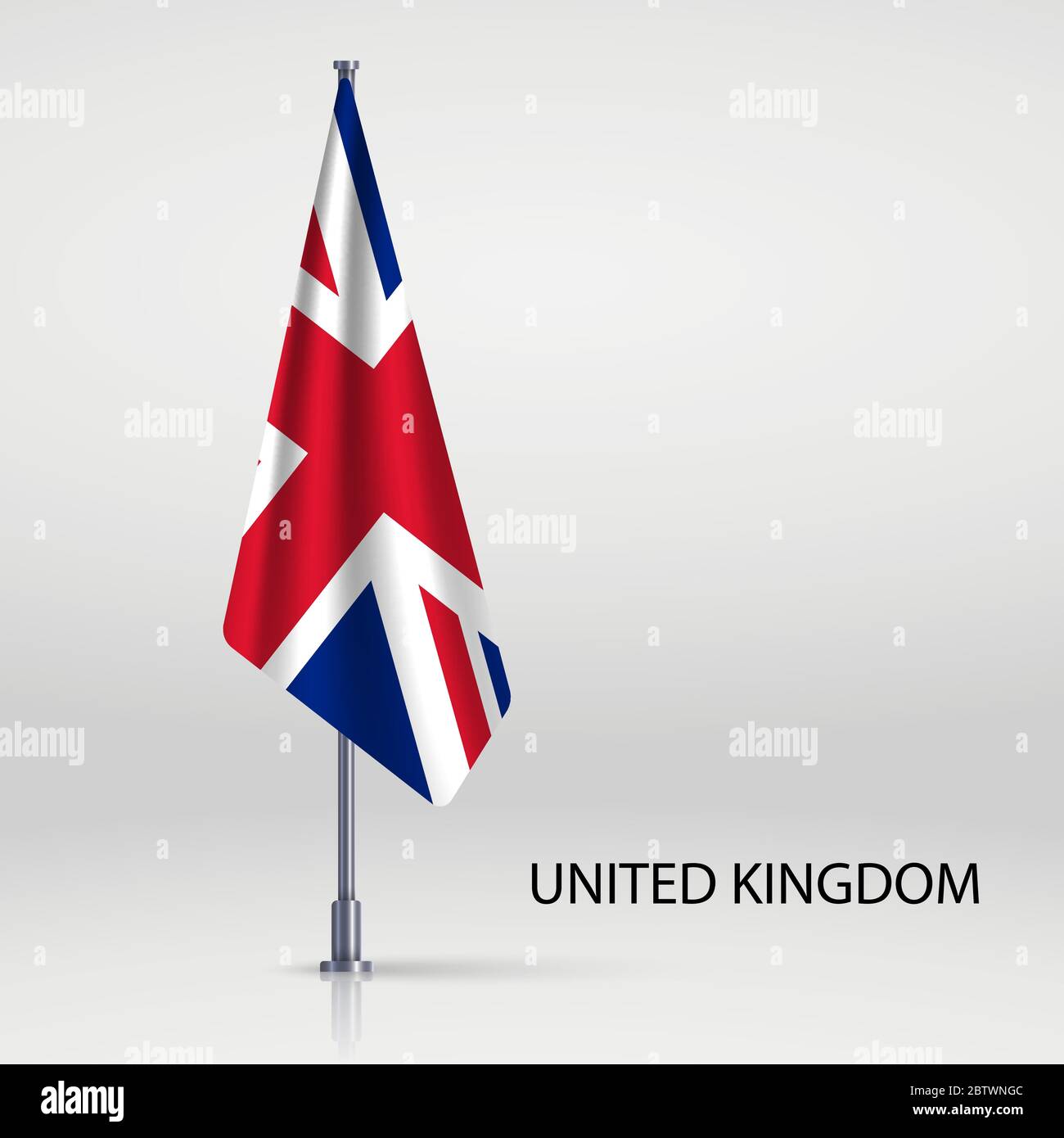 Regno Unito bandiera appesa sul flagpole Illustrazione Vettoriale