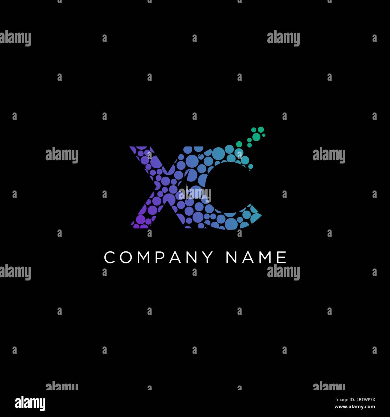 Astratto Letter XC con vettore di logo a colori sfumati, nome initale design moderno del logo Illustrazione Vettoriale