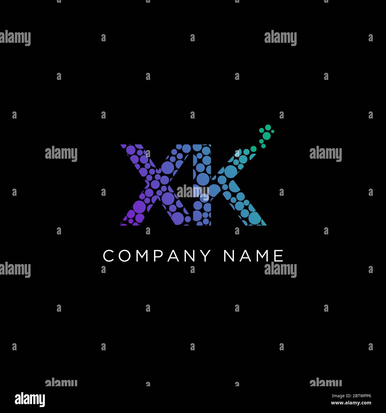 Astratto Letter XK con vettore di logo a colori sfumati, nome initale design moderno del logo Illustrazione Vettoriale
