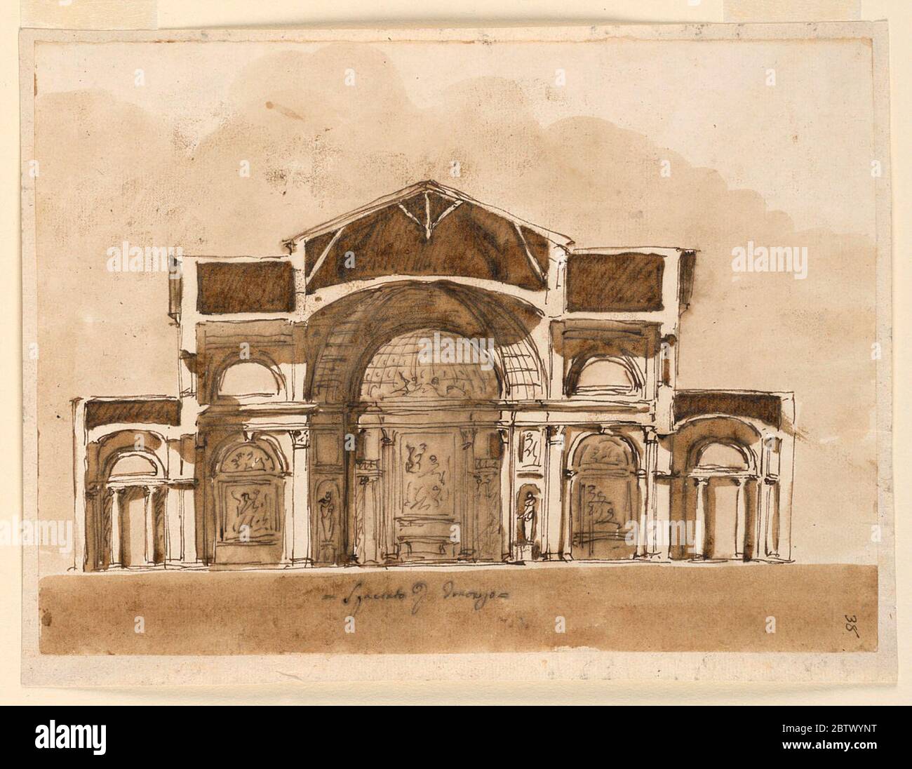 Sezione trasversale di una Chiesa. Ricerca in corso Foto Stock