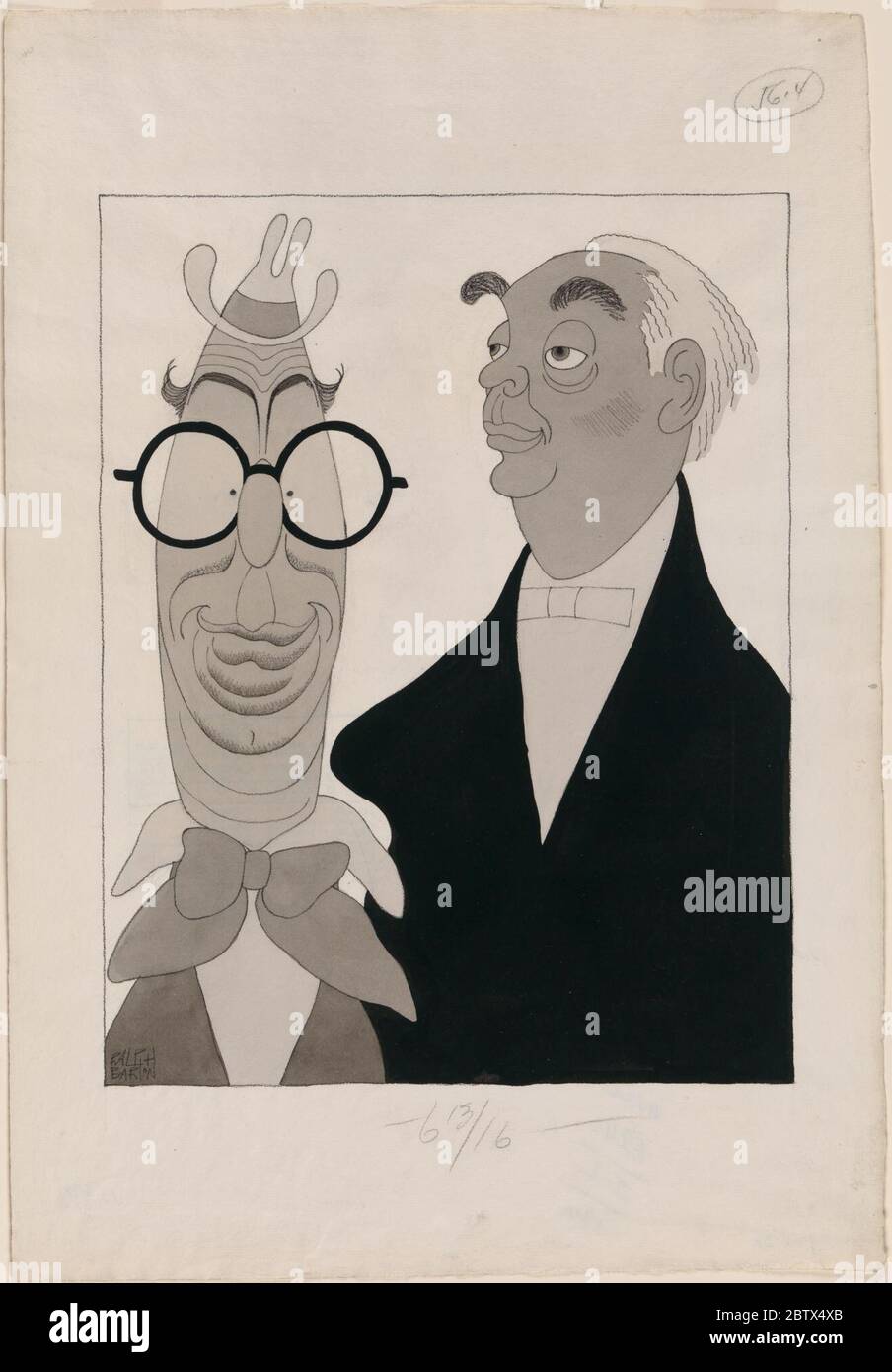 Ed Wynn e Richard B Harrison. Nato New Orleans, disegno di LouisianaRalph Barton, pubblicato nel 21 marzo 1930, numero della rivista di umorismo Life, ha accoppiato il famoso comico ed Wynn con Richard B. Foto Stock