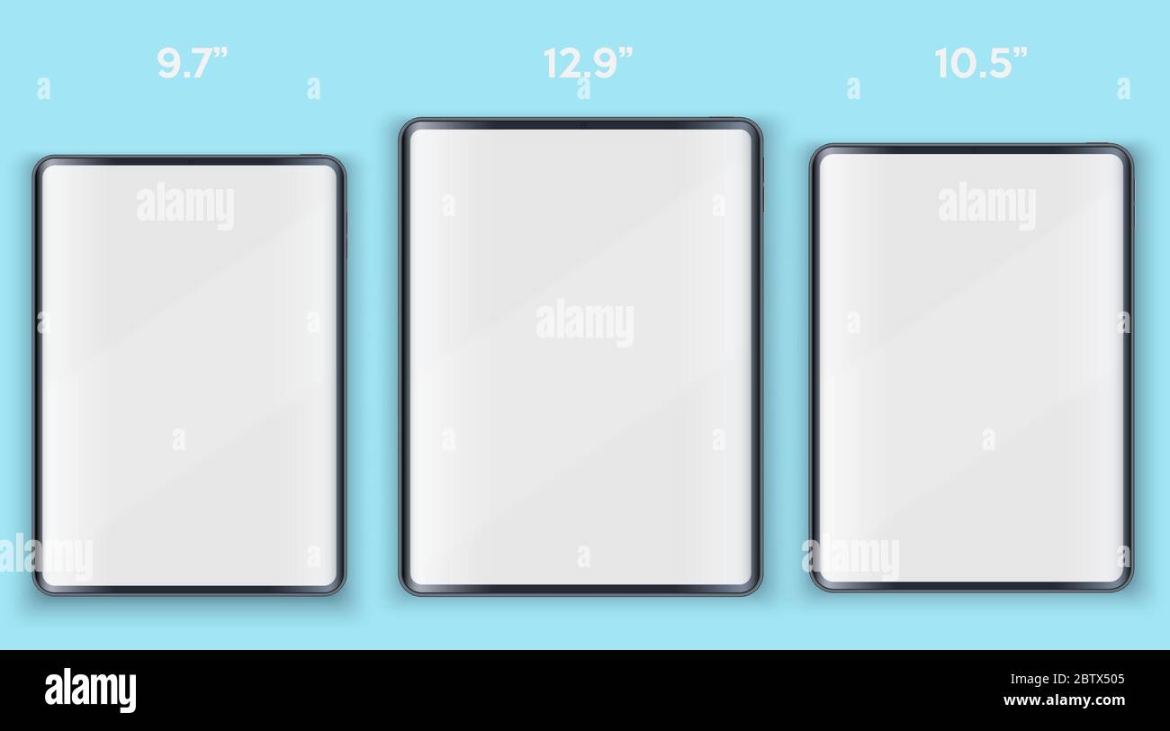 Set di mockup di presentazione per Tablet PC Illustrazione Vettoriale