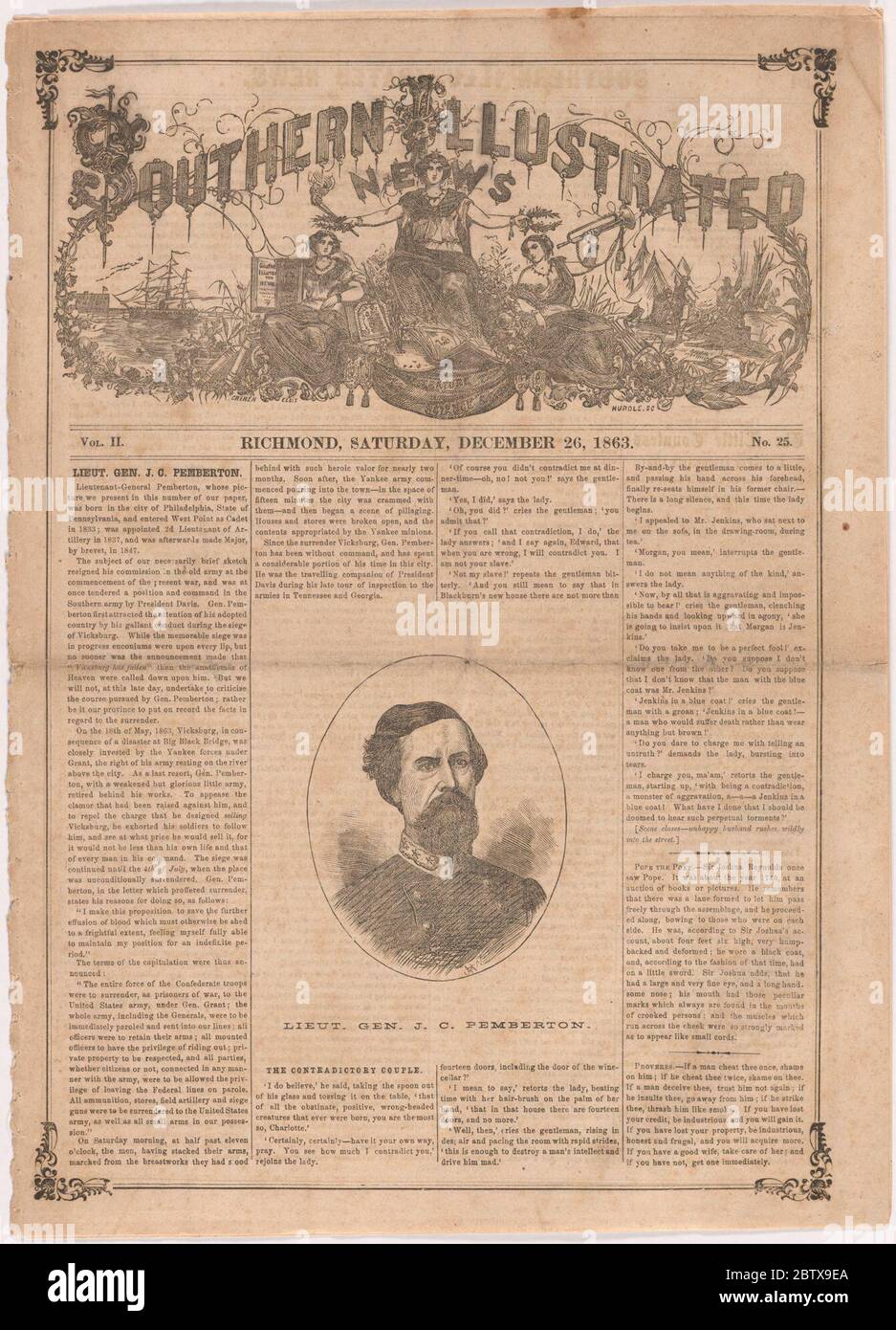 John Clifford Pemberton. Foto Stock