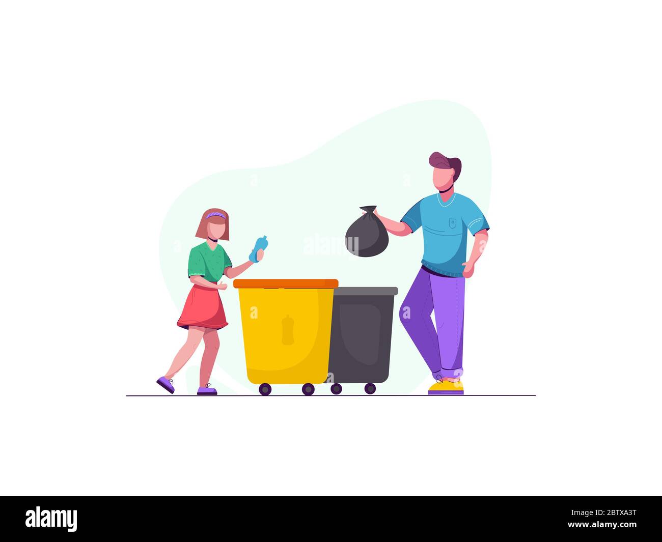 Riciclaggio rifiuti. Smistamento processo di rifiuti. Foto Stock