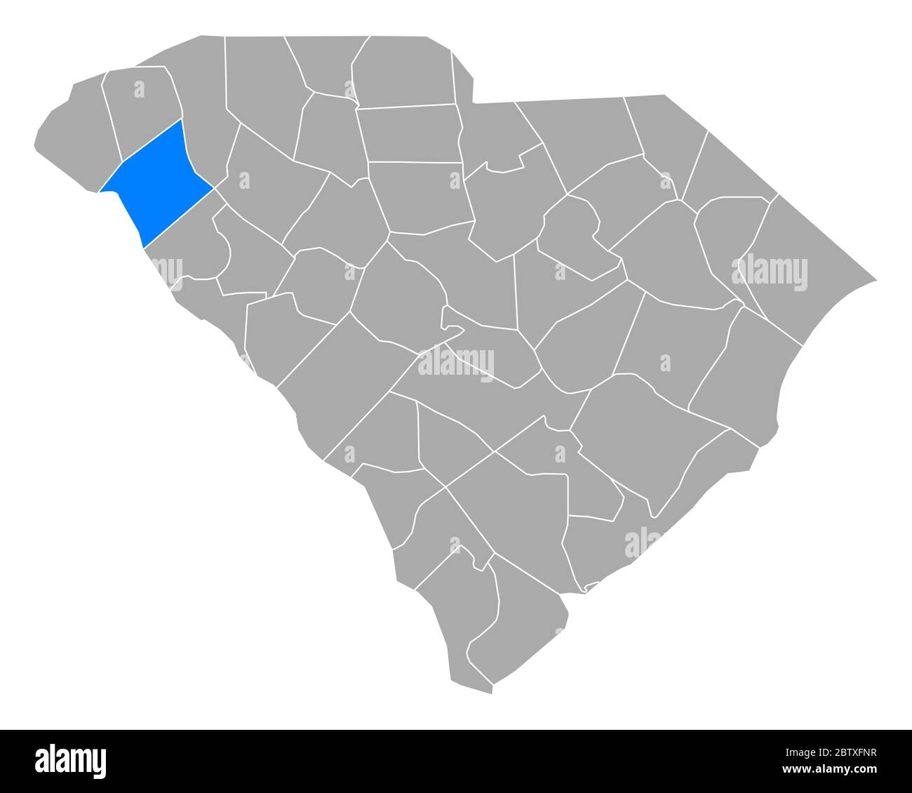 Anderson sulla mappa di South Carolina Foto Stock