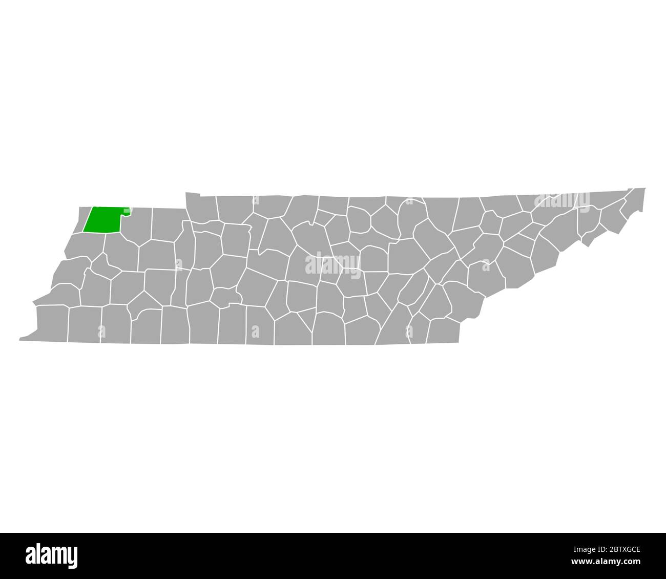 Obion sulla mappa del Tennessee Foto Stock