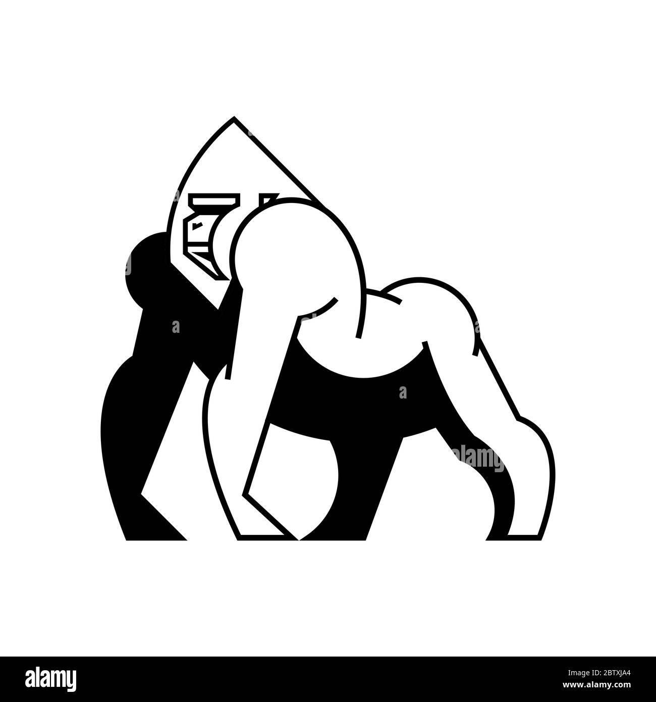 Silhouette Gorilla per logo. Illustrazione Vettoriale