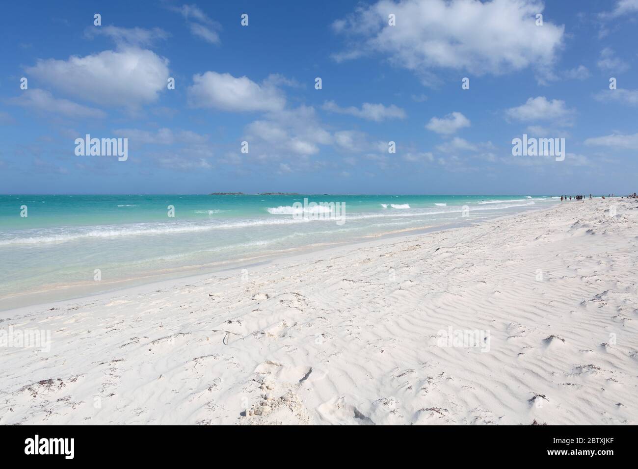 Playa Pilar una delle più belle spiagge di Cubas a Cayo Guillermo sui Jardines del Rey, Cuba Foto Stock