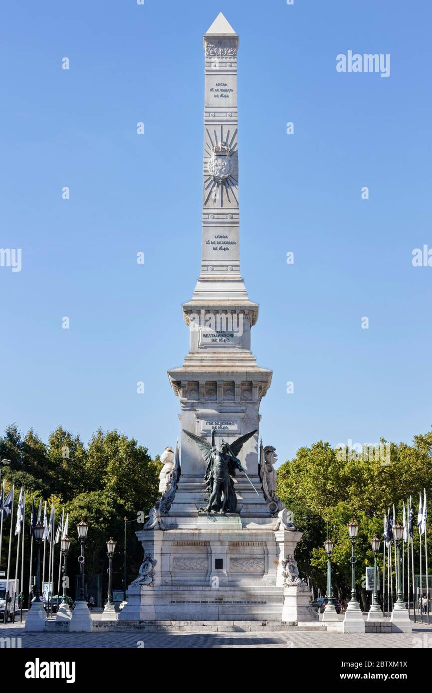 Monumento della guerra di restaurazione, luogo dei restauri, Lisbona, Portogallo Foto Stock