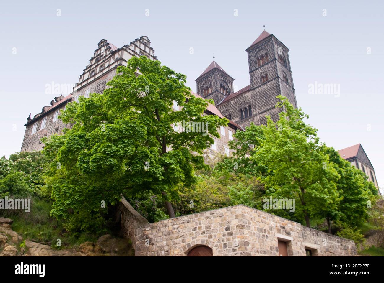 Nel centro storico di Quedlinburg, in Germania Foto Stock