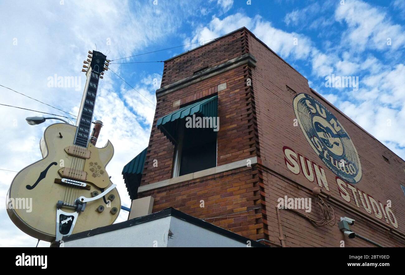 Sun Record Studios, Memphis, Tennessee, dove Elvis Presley registrò gran parte del suo lavoro iniziale Foto Stock