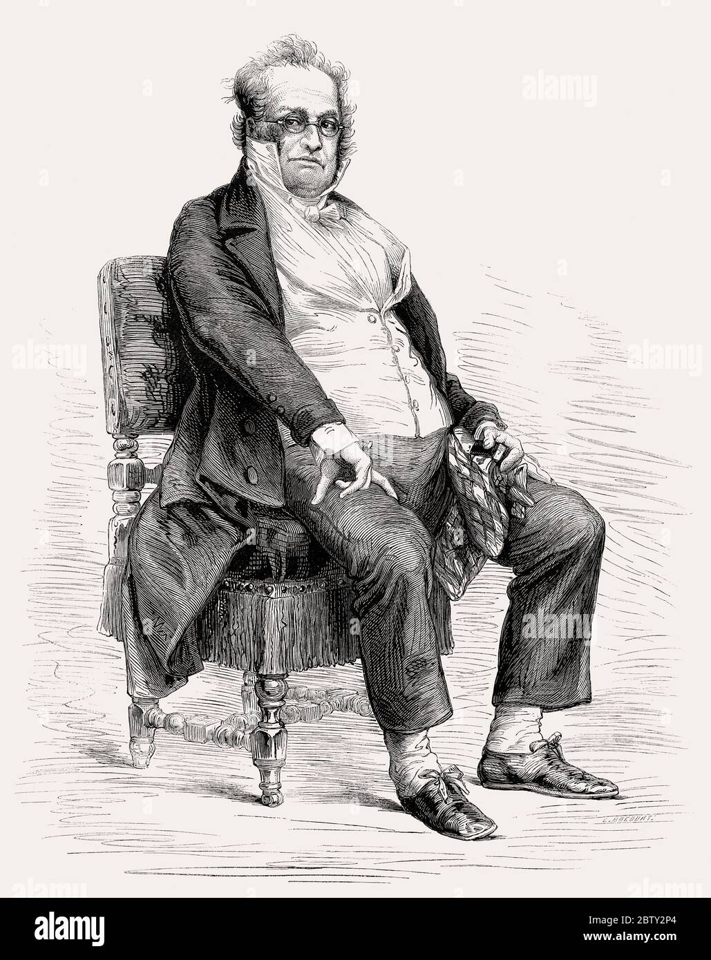 Henry-Bonaventure Monnier, 1799–1877, drammaturgo, caricaturista e attore francese Foto Stock