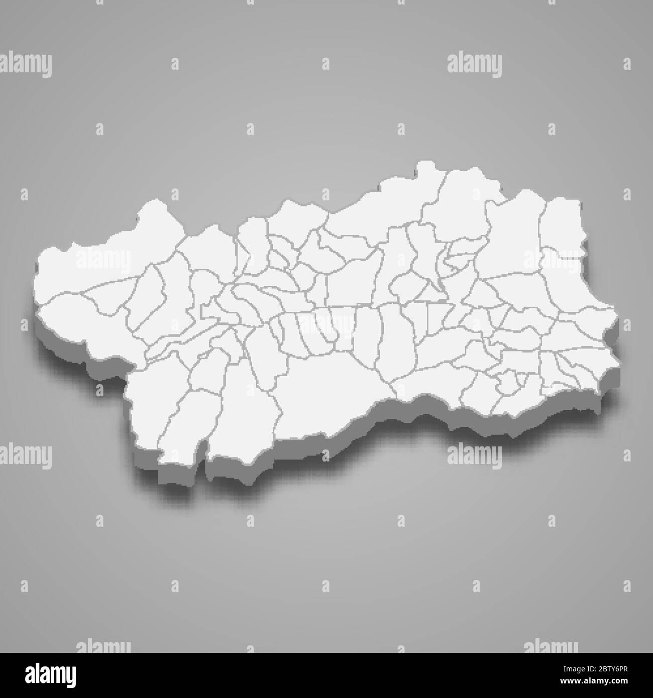 La mappa 3d della Valle d'Aosta è una regione d'Italia Illustrazione Vettoriale