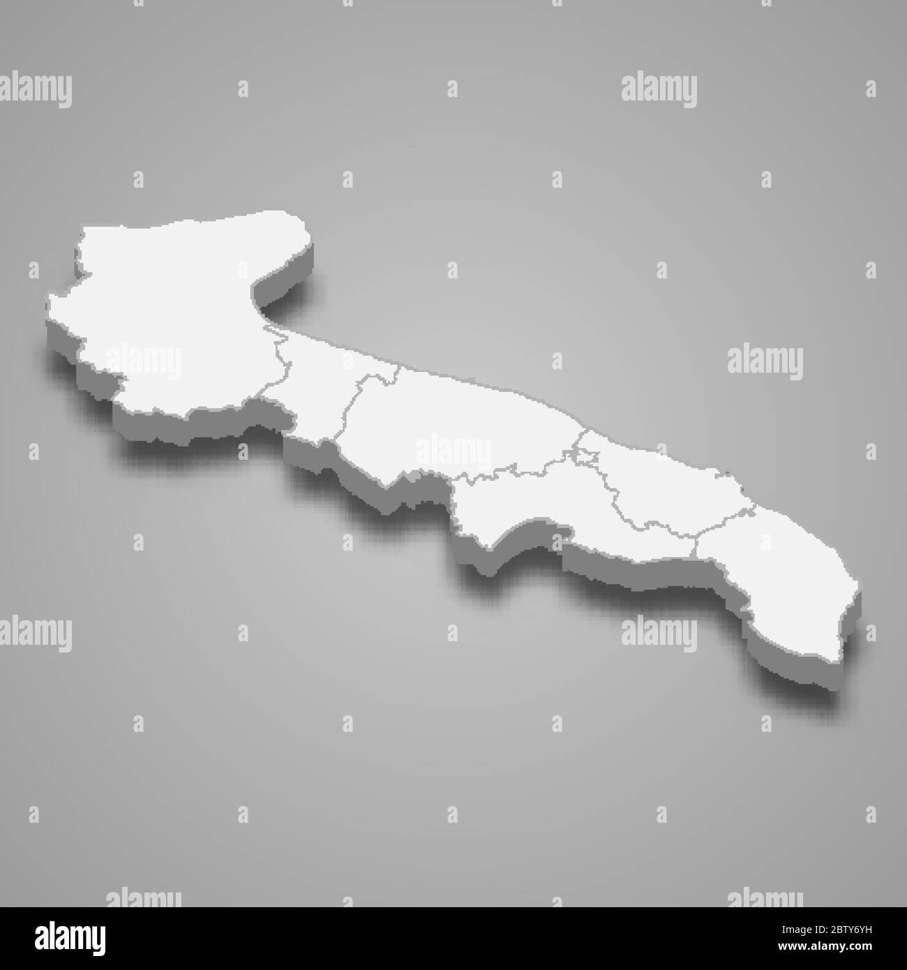 la mappa 3d della Puglia è una regione d'Italia Illustrazione Vettoriale