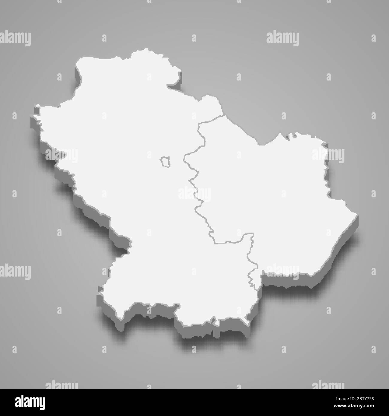 La mappa 3d della Basilicata è una regione d'Italia Illustrazione Vettoriale