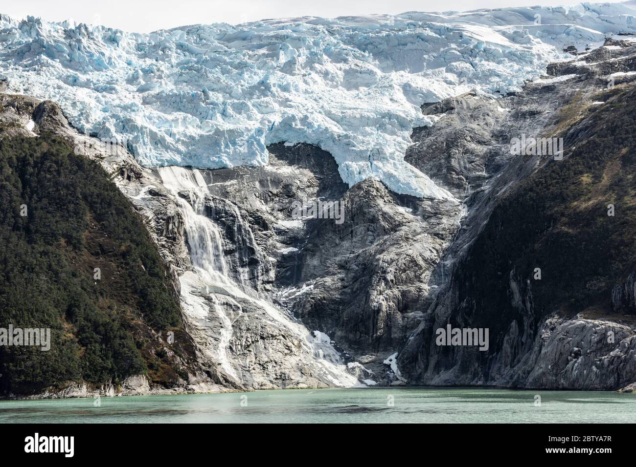 Ghiacciaio Romanche, canale di Beagle (vicolo del ghiacciaio), Tierra del Fuego, Cile, Sud America Foto Stock