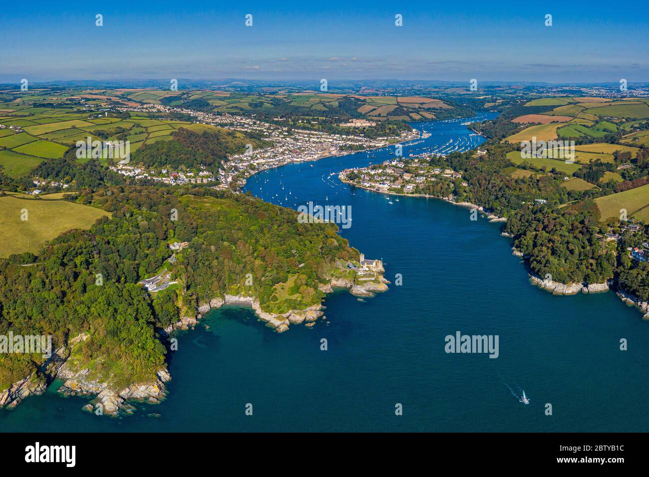 Il castello di Dartmouth protegge l'ingresso del fiume Dart, Dartmouth, Devon, Inghilterra, Regno Unito, Europa Foto Stock