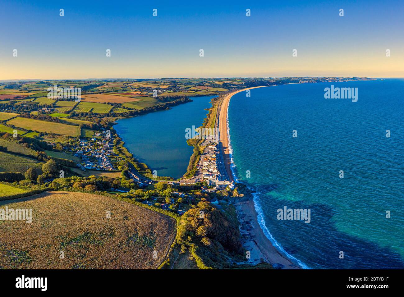 Veduta aerea di Slapton Sands, Devon, Inghilterra, Regno Unito, Europa Foto Stock