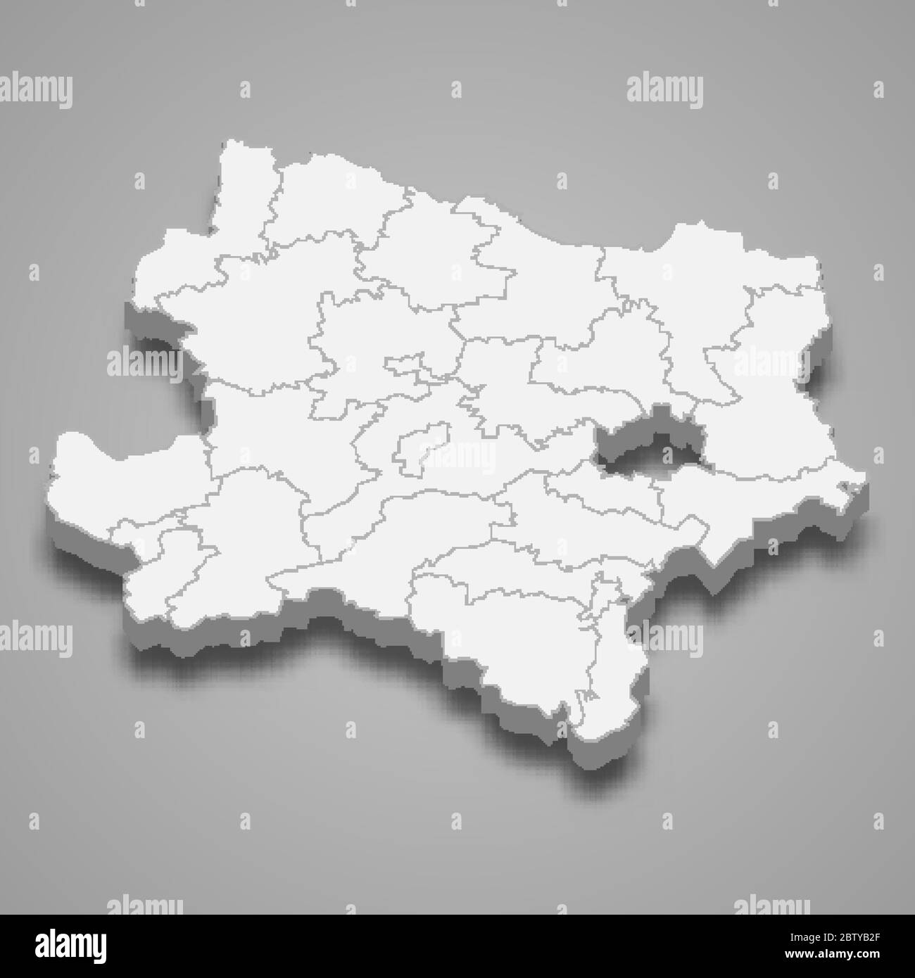 la mappa 3d della bassa Austria è uno stato dell'Austria Illustrazione Vettoriale