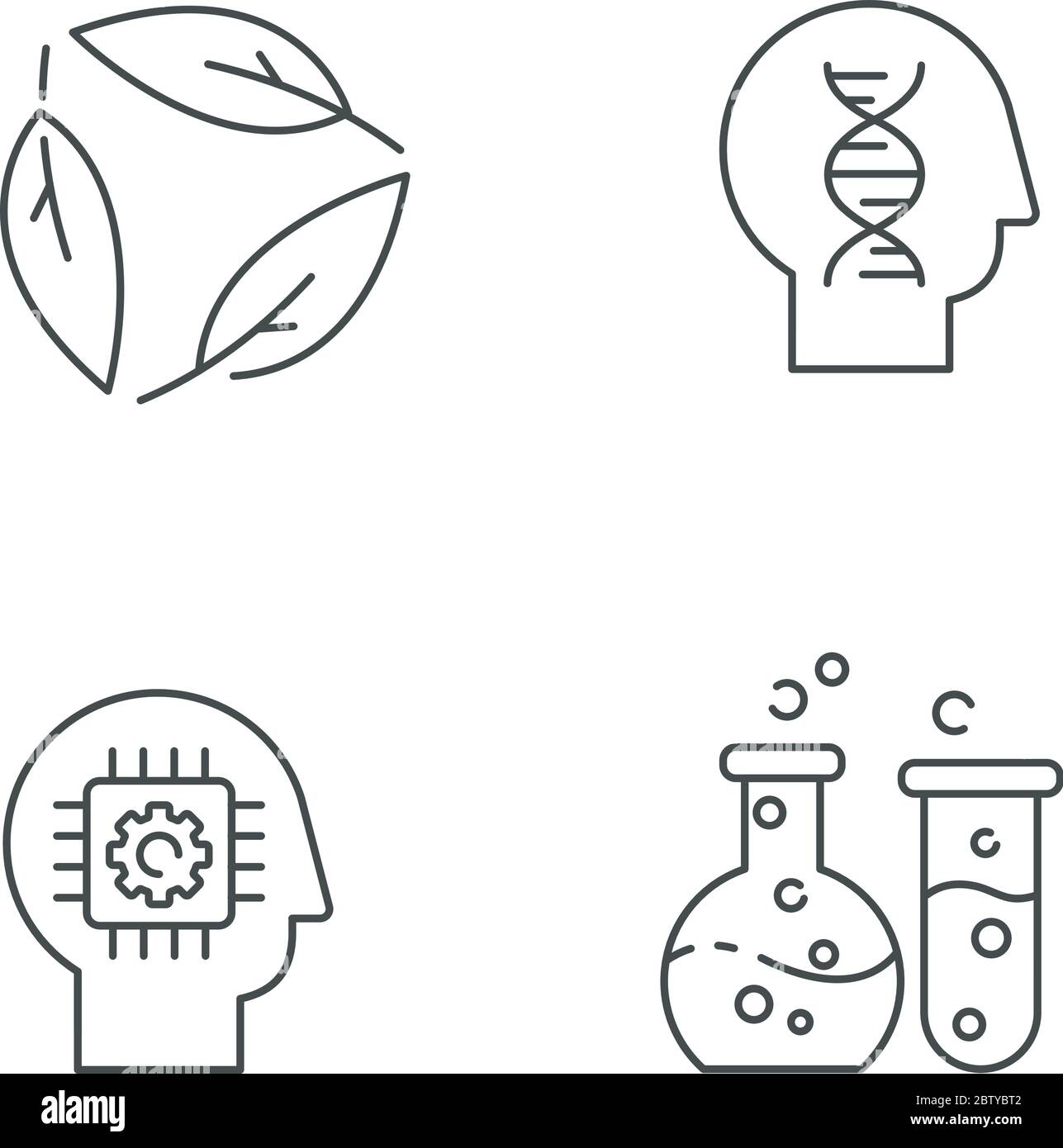 Set di icone lineari pixel Perfect per scienze moderne Illustrazione Vettoriale