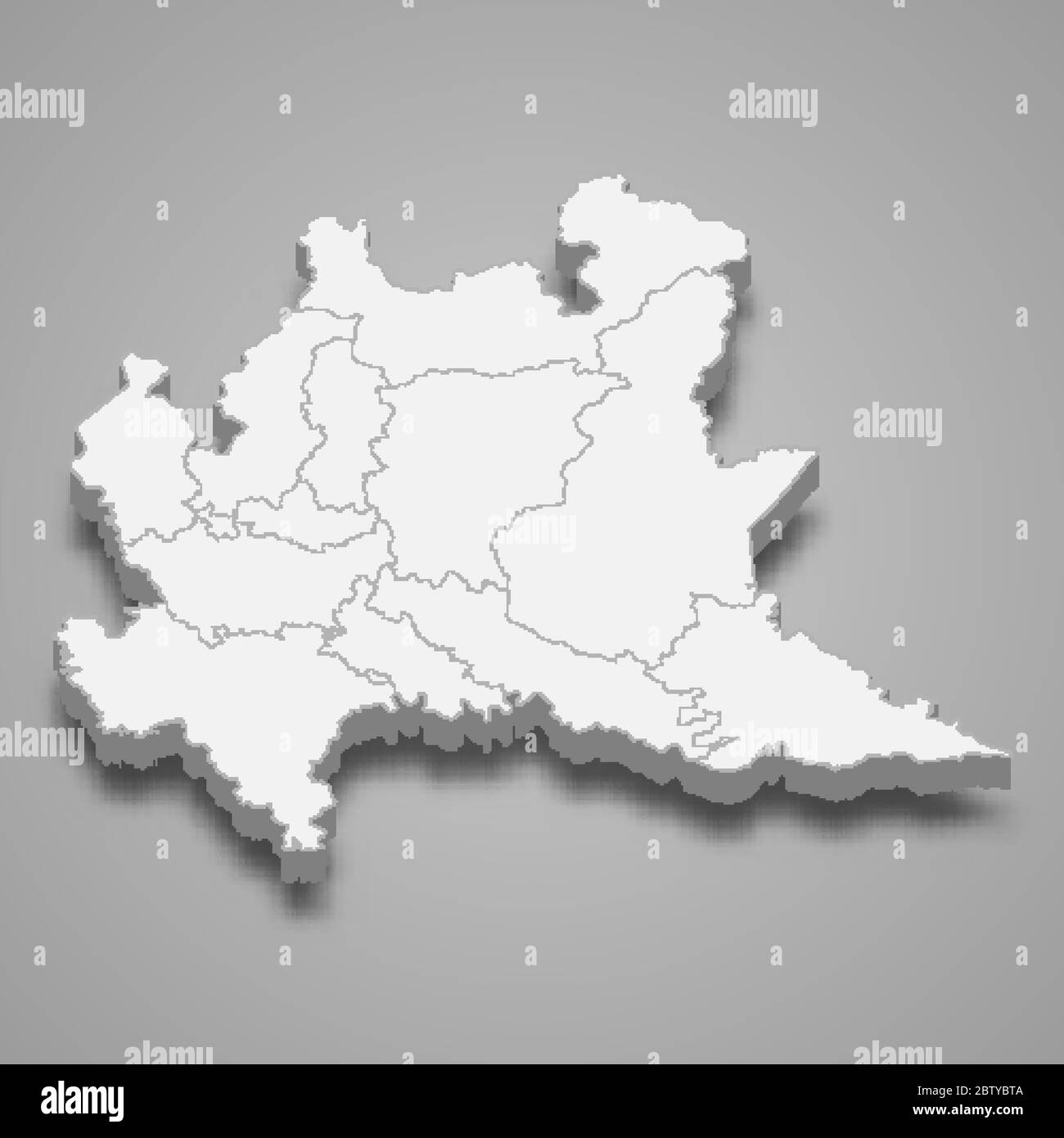 la mappa 3d di è una regione d'Italia Illustrazione Vettoriale