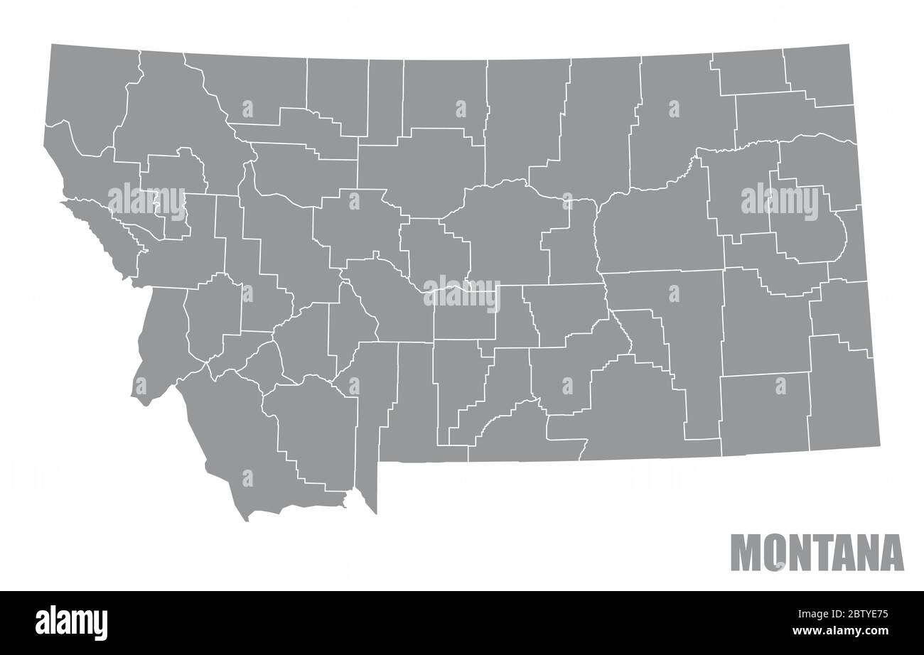 Mappa della contea del Montana Illustrazione Vettoriale