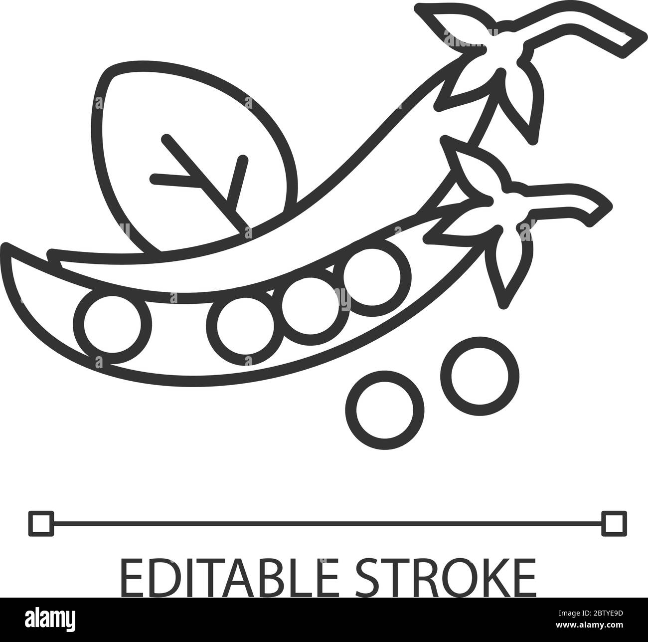 Icona lineare pixel Perfect PEAS Illustrazione Vettoriale