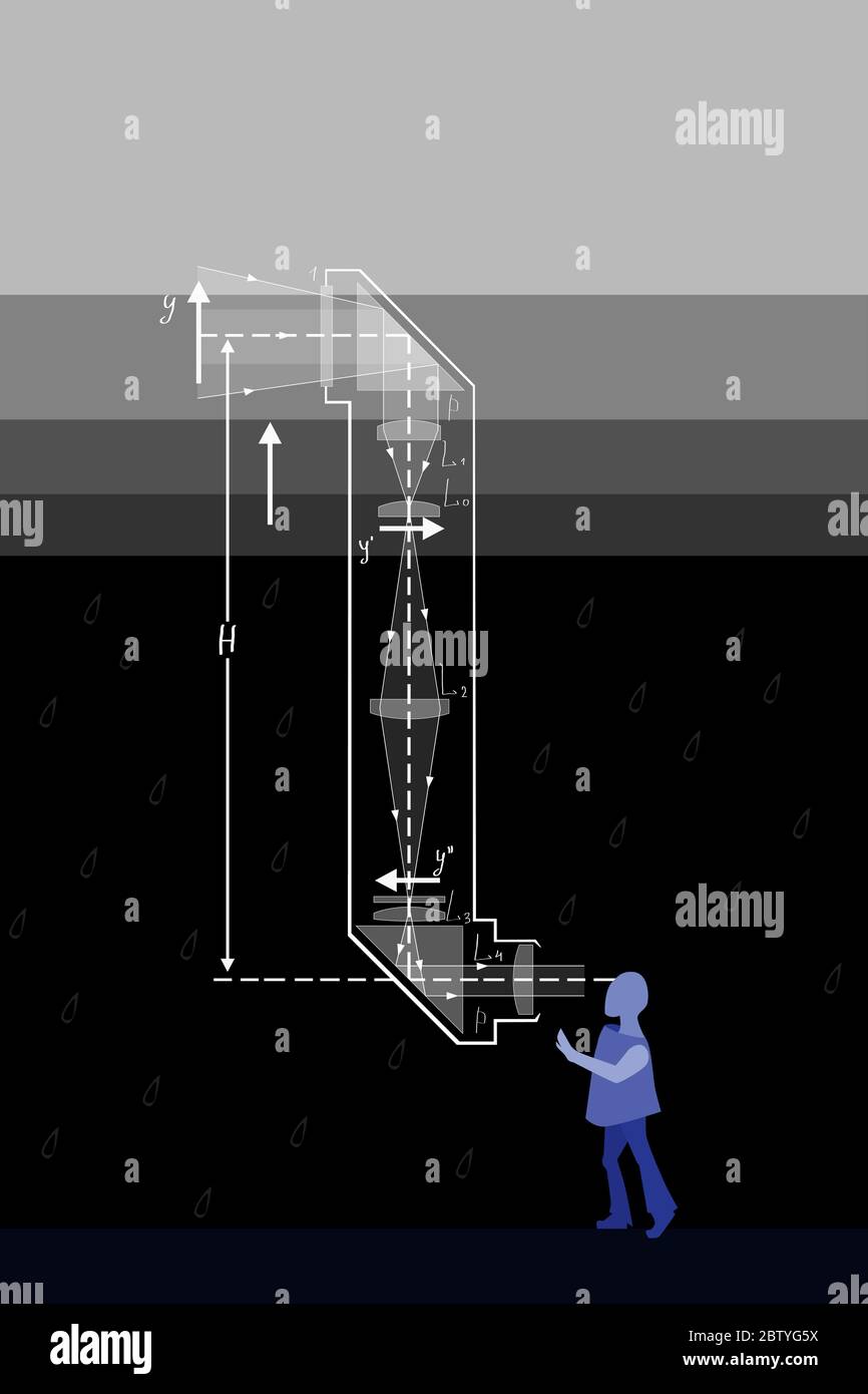 Anti-Crisis Manager, team leader in cerca di vie di uscita dalla crisi, concetto, personaggio guarda al futuro possibile, cartoni animati grafica. Illustrazione Vettoriale