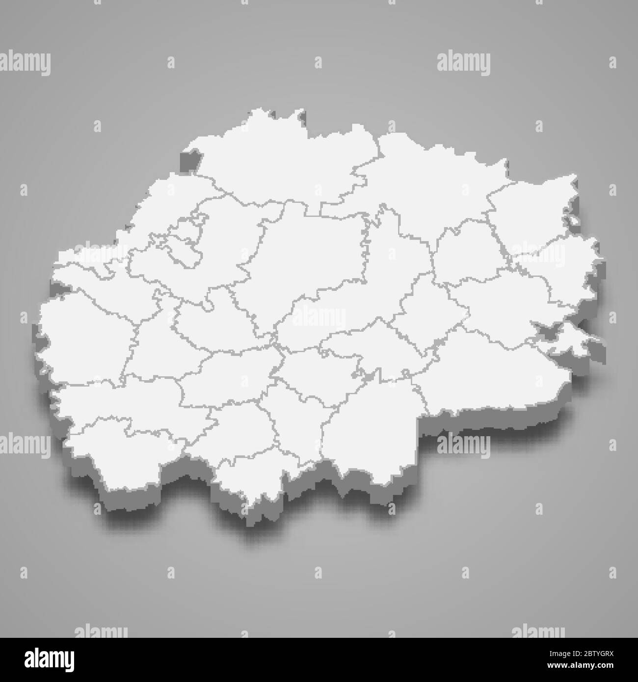 La mappa 3d di Ryazan Oblast è una regione della Russia Illustrazione Vettoriale