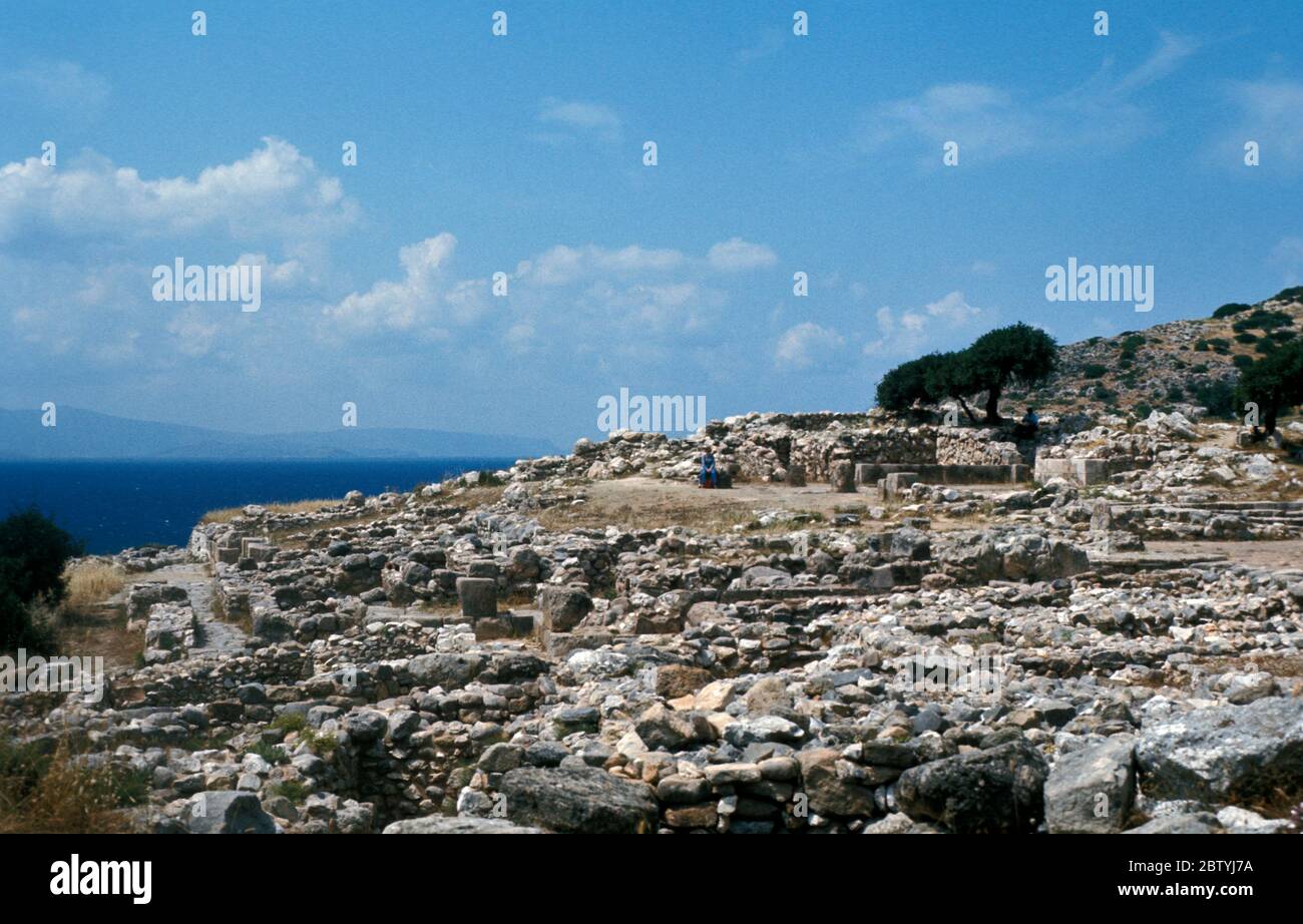 Rovine del villaggio dell'età del bronzo minoico a Gournia, Creta, Grecia Foto Stock