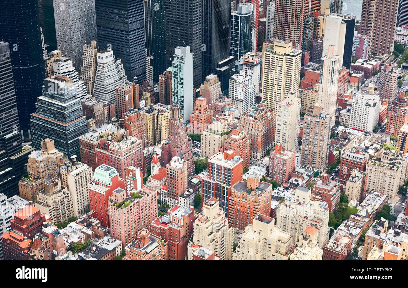 Vista aerea di Manhattan, New York City, Stati Uniti d'America. Foto Stock