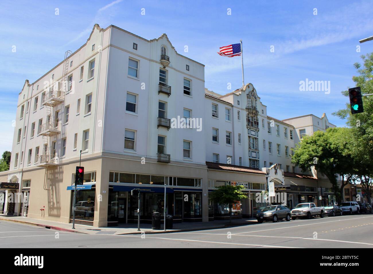 Hotel Woodland progettato da William H. Weeks, costruito nel 1927, Woodland, California Foto Stock