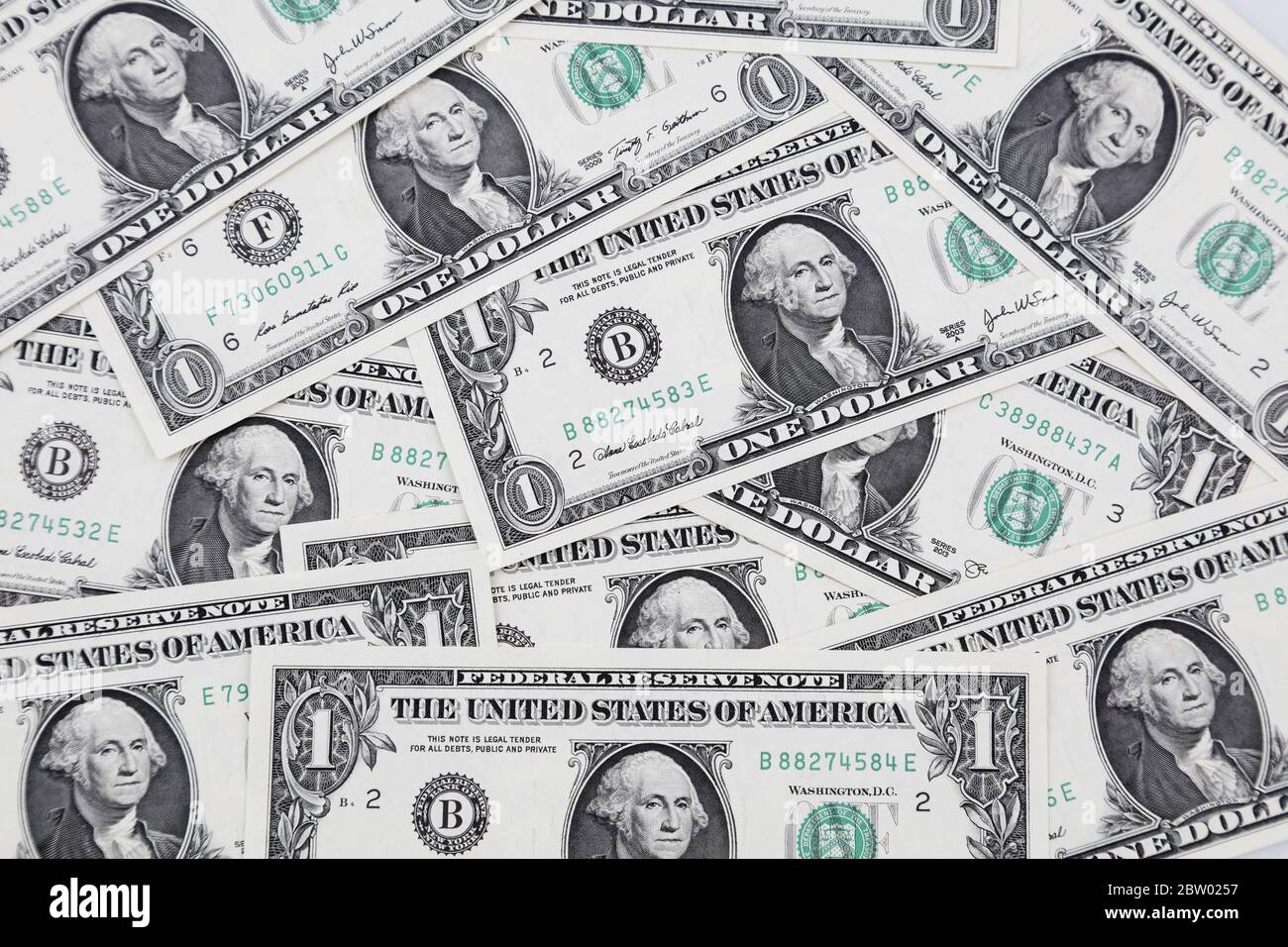 Primo piano delle banconote in dollari americani Foto Stock