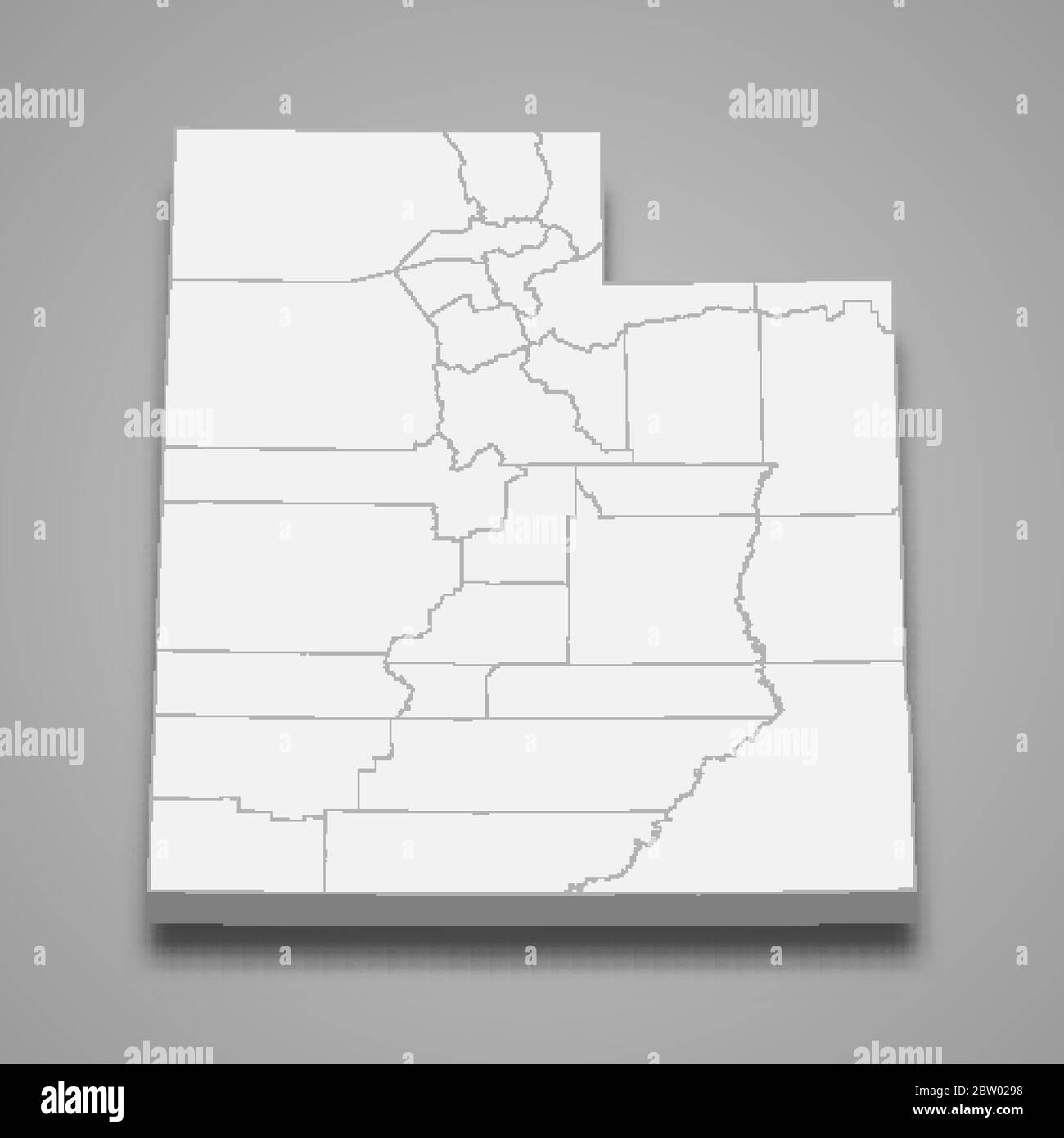 3d map of Utah è uno stato degli Stati Uniti Illustrazione Vettoriale