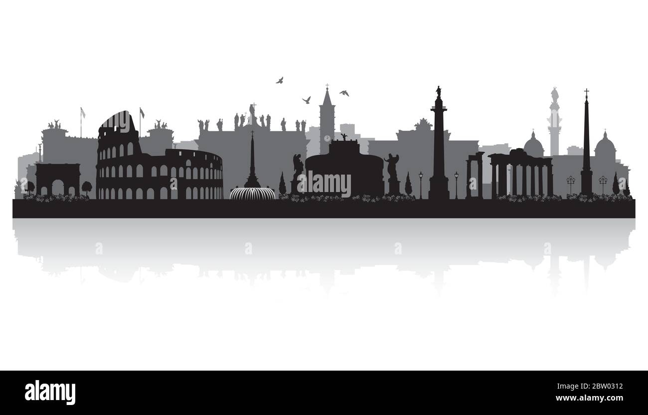 Illustrazione della silhouette vettoriale dello skyline di Roma Italia  Immagine e Vettoriale - Alamy