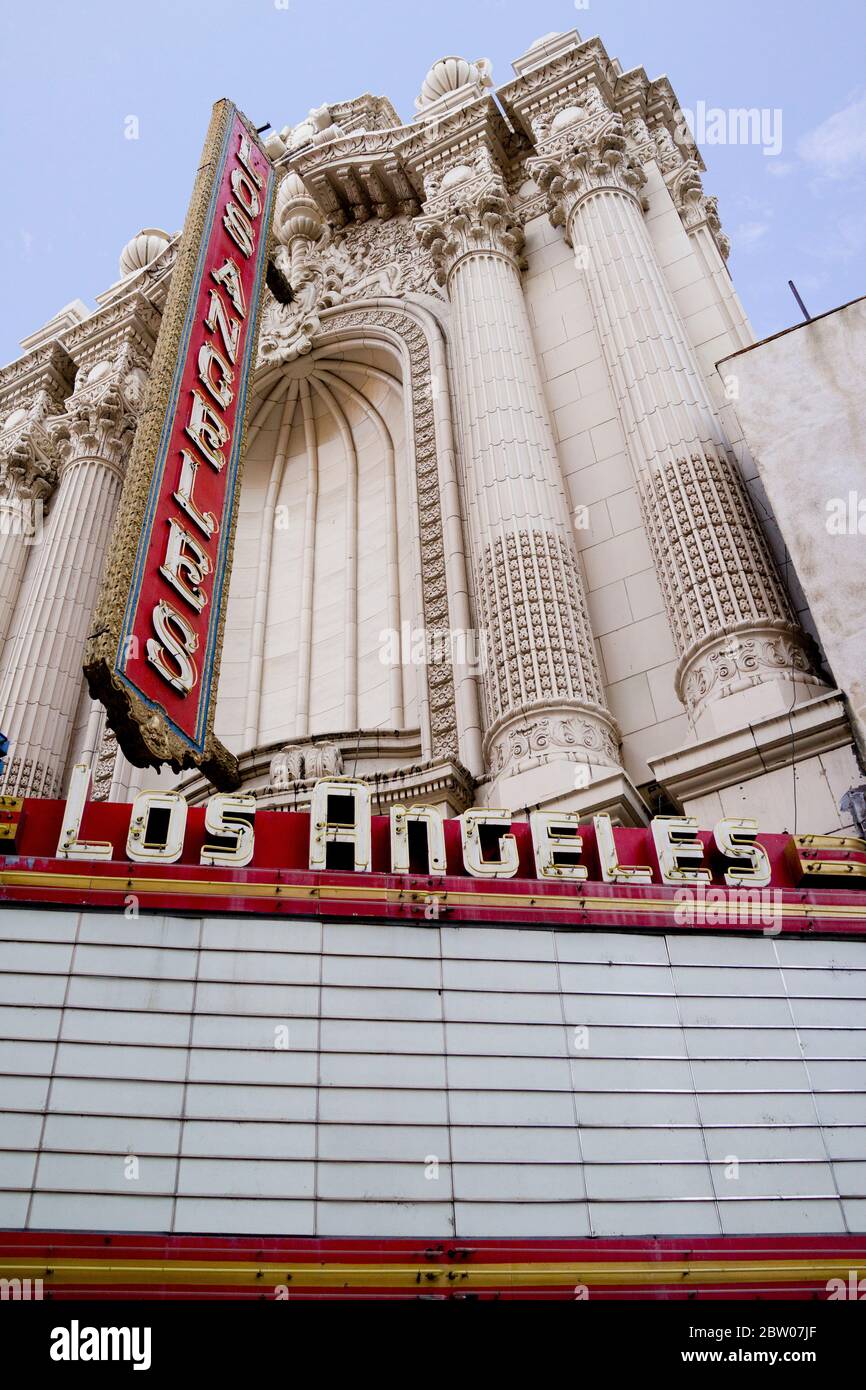 Los Angeles Theatre nello storico teatro di Broadway nel centro di Los Angeles, California, USA. Foto Stock