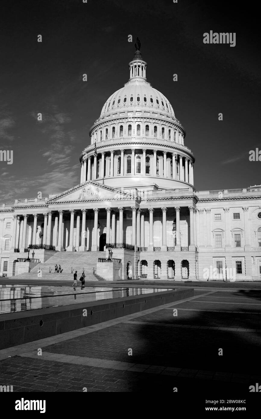 Il Campidoglio degli Stati Uniti, First St se, Washington, DC 20004, USA. Fotografato di giorno. Destinazione turistica americana. Congresso degli Stati Uniti Foto Stock