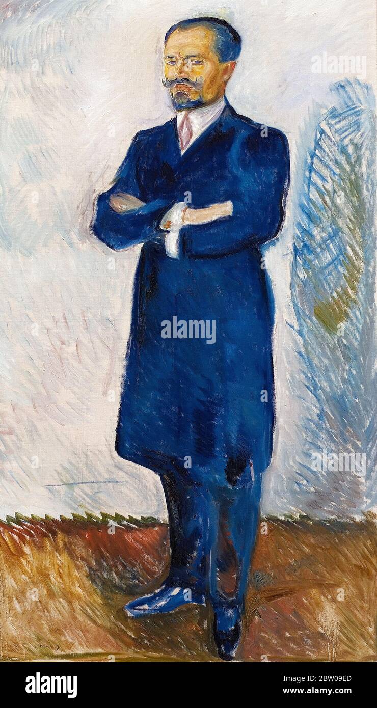 Ernest Thiel (mecenat nazionale svedese e investitore) di Edvard Munch 1907. Galleria Thielska a Stoccolma, Svezia Foto Stock