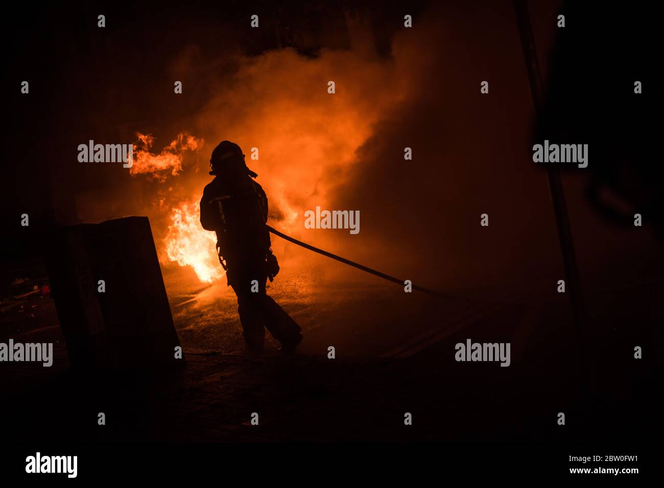 Notte di Barcellona Foto Stock