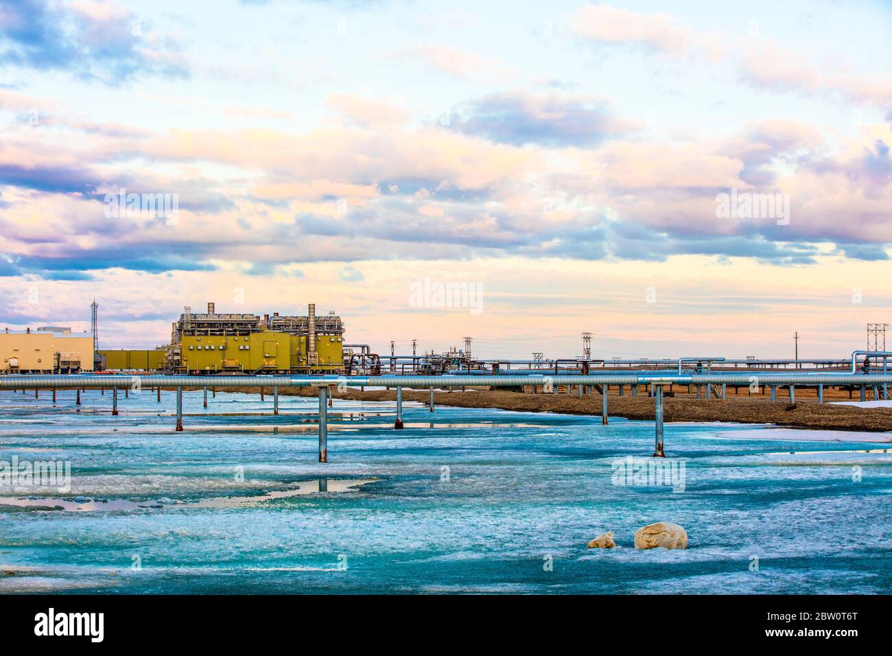 Produzione di energia sulle pendenze nord dell'Alaska Foto Stock