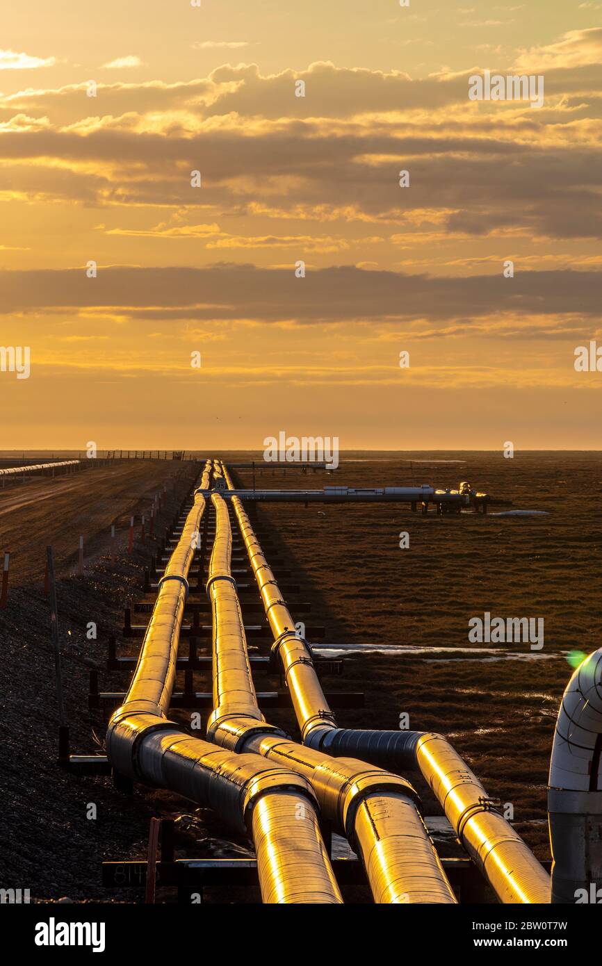 Produzione di energia sulle pendenze nord dell'Alaska Foto Stock