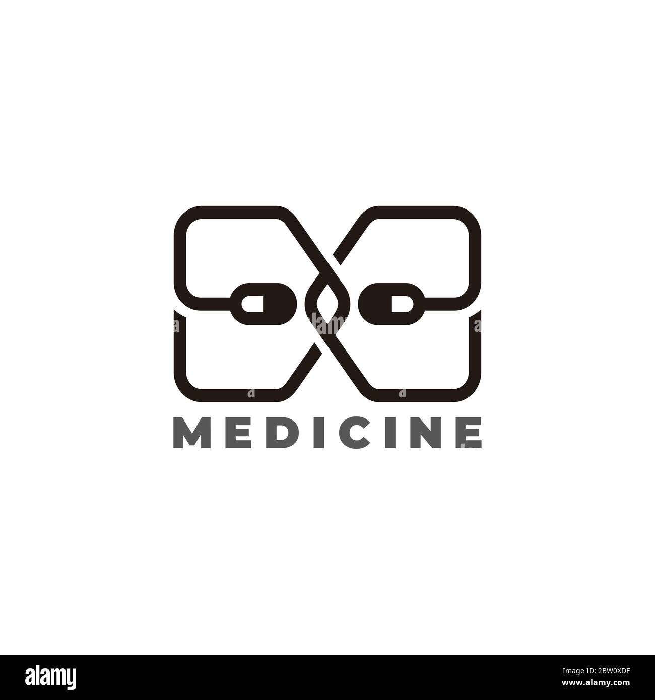 lettera astratta se line capsula simbolo medicina vettore logo Illustrazione Vettoriale