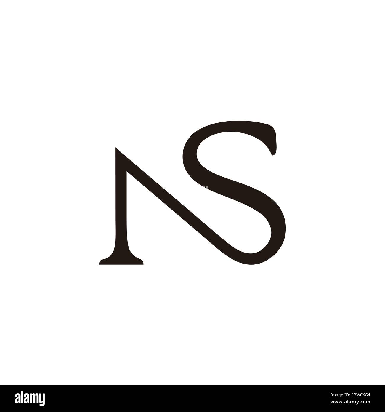 lettera ns semplice curva collegata disegno vettore logo Illustrazione Vettoriale
