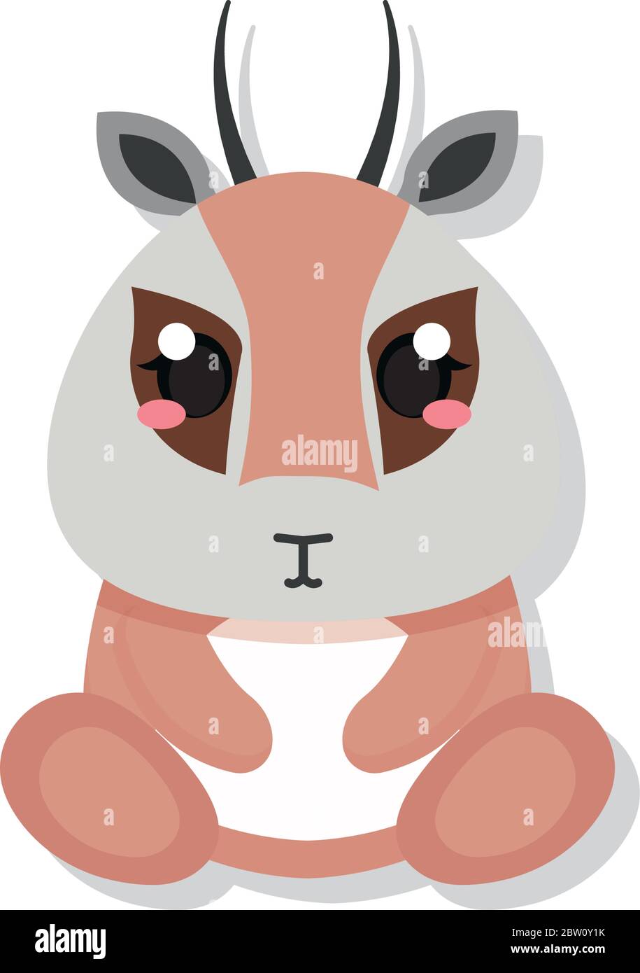 Antilope bambino cute isolato Illustrazione Vettoriale