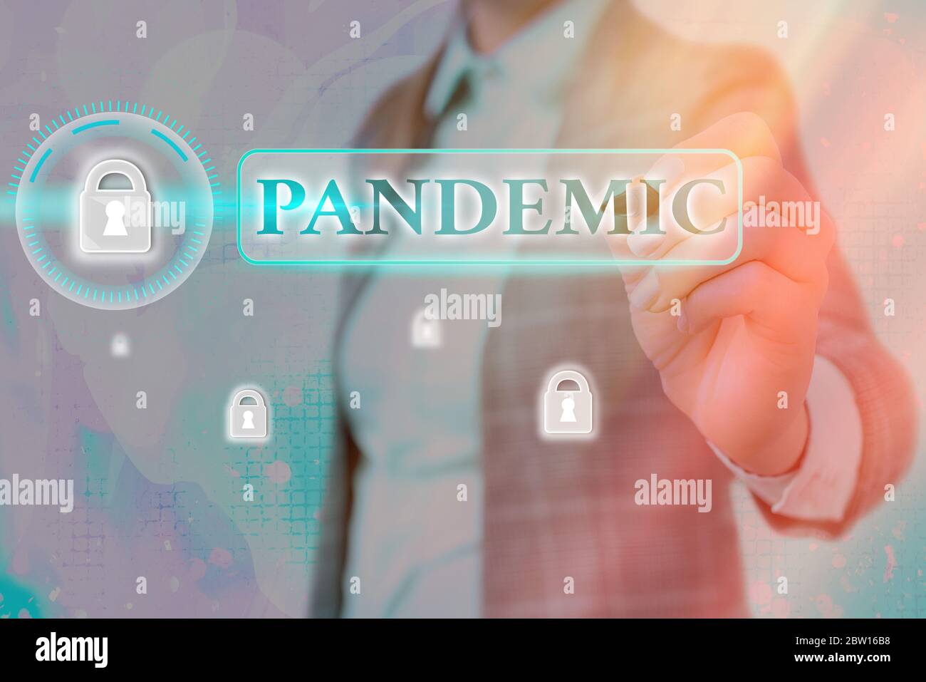 Scrittura concettuale a mano che mostra Pandemic. Concetto che significa che si verifica su un'ampia area che colpisce un'elevata percentuale di popolazione Foto Stock