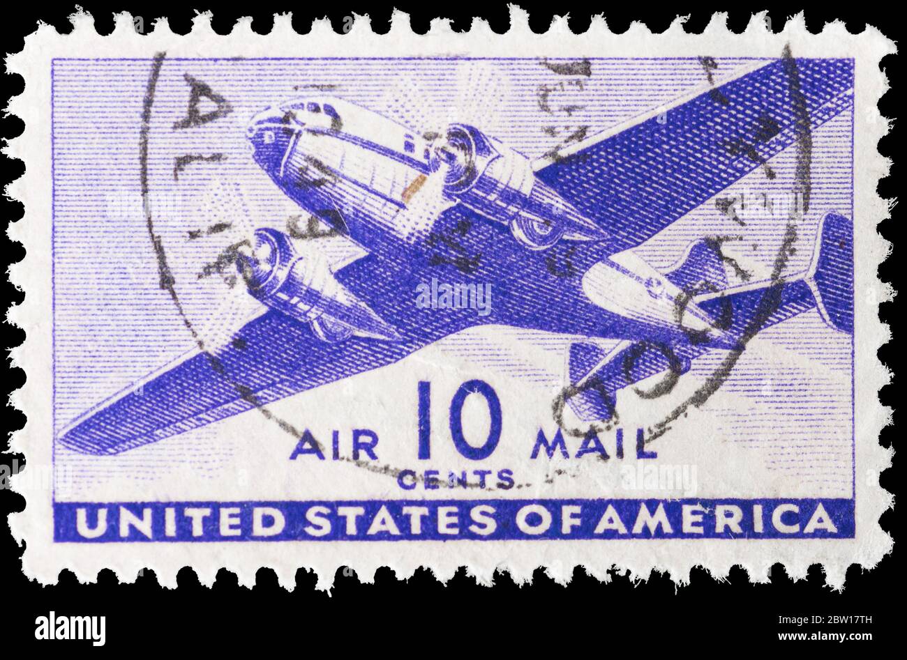US AirMail Poststage Stamp rilasciato il 15 agosto 1941 Foto Stock